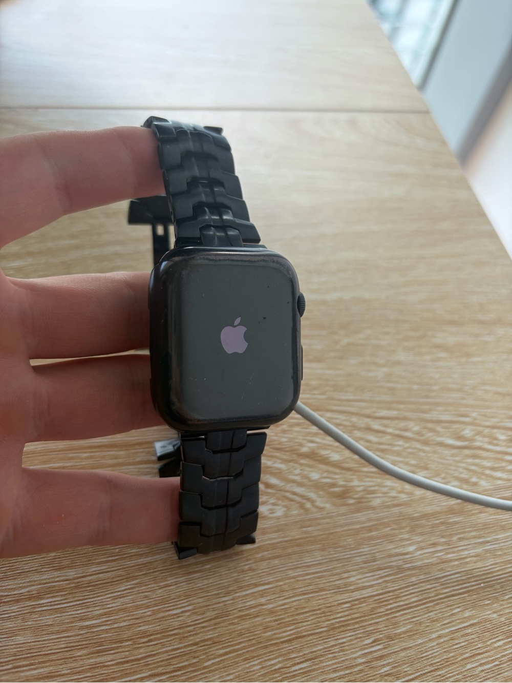 Apple Watch Series 8 45mm with 2 Black Metal Link Bracelet & included charger